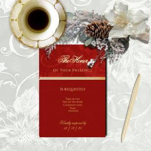 Tarjeta de Invitación de Tapiz Victoriano Cranberr
