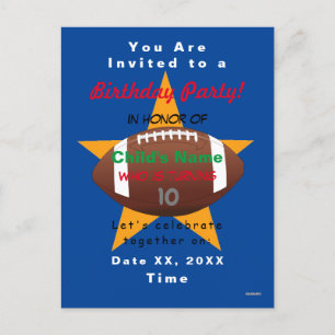 Tarjeta de invitación de tema de fútbol para niños