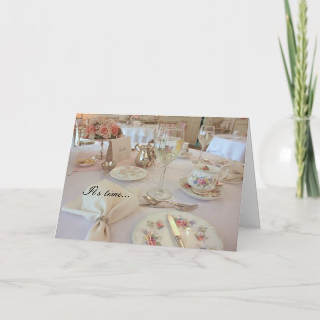 Tarjeta de invitación de tiempo de té (Anverso)
