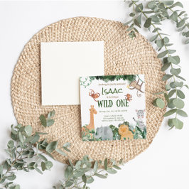 Tarjeta de invitación de un cumpleaños salvaje par