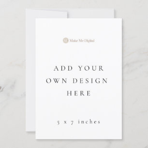 Tarjeta de invitación de un solo lado de 5 x 7 pul