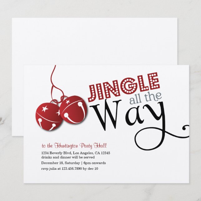 Tarjeta de invitación de vacaciones para Navidades (Anverso / Reverso)
