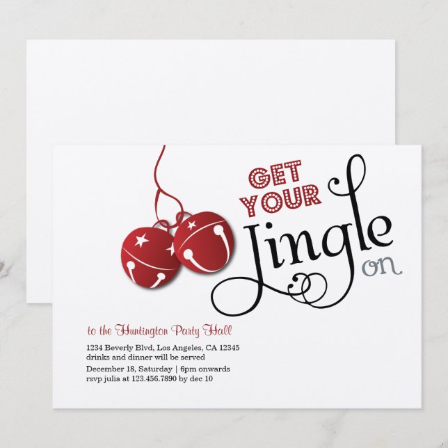 Tarjeta de invitación de vacaciones para Navidades (Anverso / Reverso)