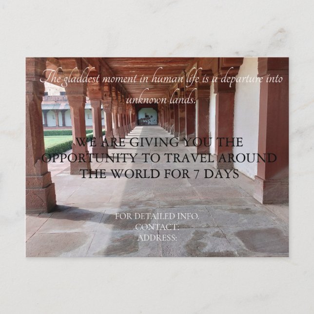 Tarjeta de invitación de viaje (Anverso)
