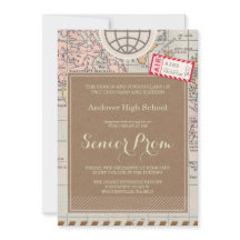 Tarjeta de invitación de viaje de vintage para la 