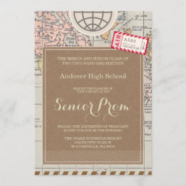 Tarjeta de invitación de viaje de vintage para la