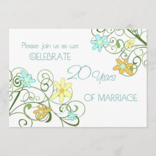 Tarjeta de Invitación del 20º Aniversario de Flore