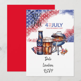 tarjeta de invitación del 4 de julio, guarda la fe