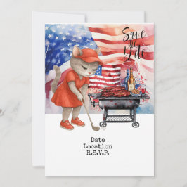 Tarjeta de invitación del 4 de julio para golfista