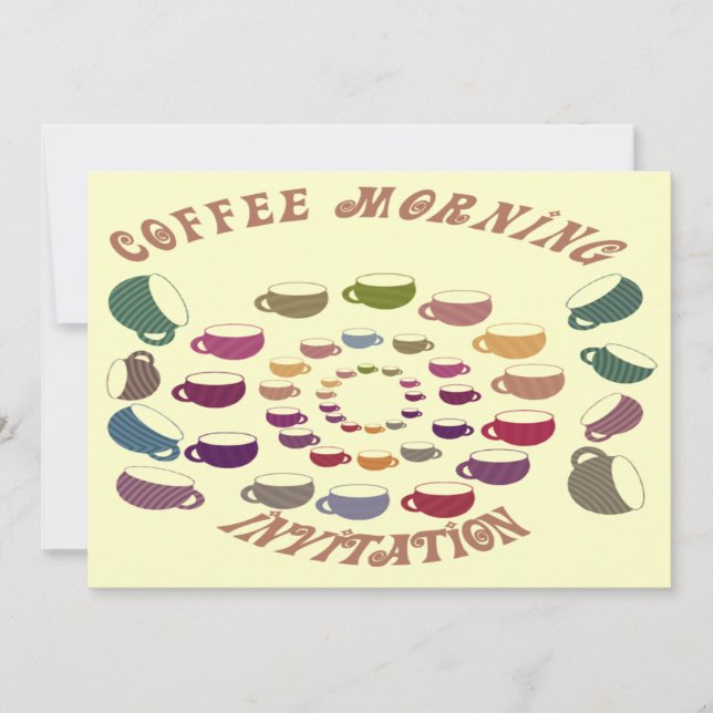 Tarjeta de invitación del café por la mañana (Anverso)