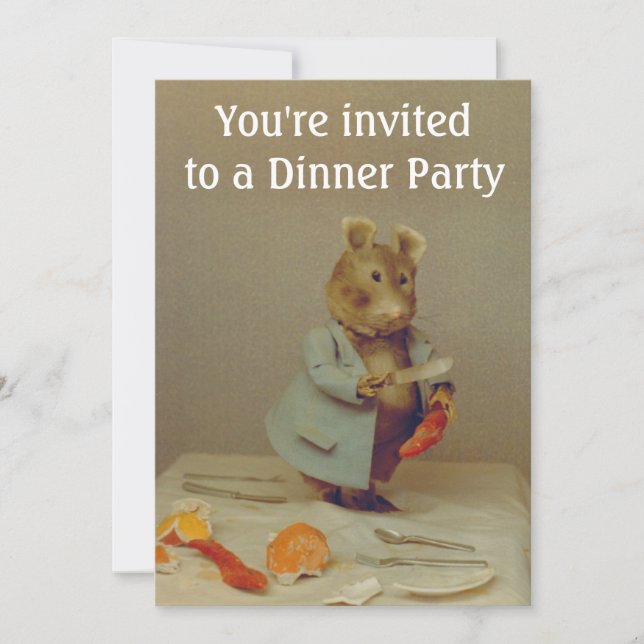 Tarjeta de invitación del chef del ratón (Anverso)