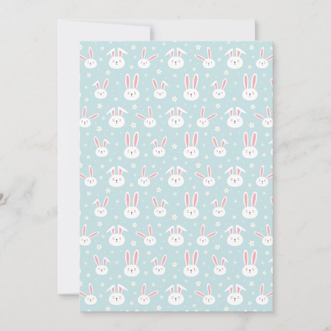 Tarjeta de invitación del conejo de Pascua (Anverso)