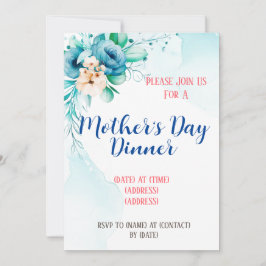 Tarjeta de invitación del Día de la Madre, plantil