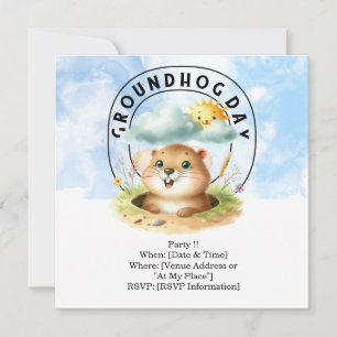 Tarjeta de invitación del Día de la Marmota - Cele
