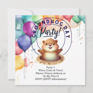 Tarjeta de invitación del Día de la Marmota - Cele