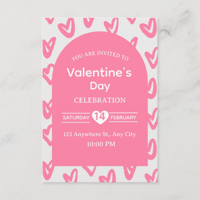 Tarjeta de Invitación del Día de San Valentín (Anverso)