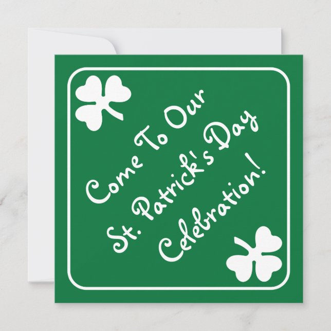 Tarjeta de invitación del Día de Shamrock Border S (Anverso)