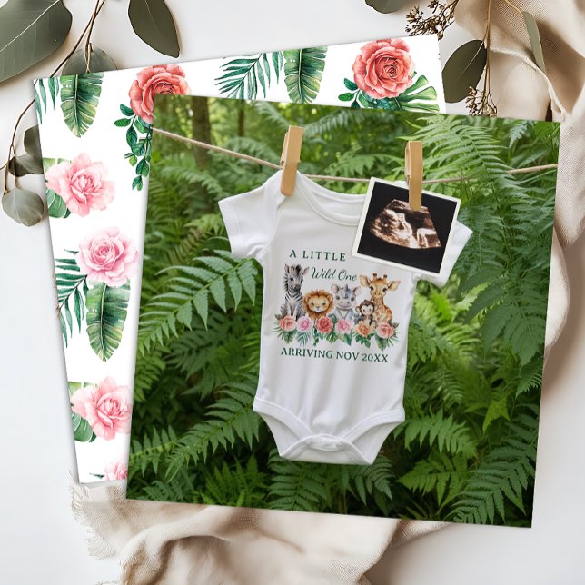 Tarjeta de Invitación del embarazo con Sonograma (Wild One, Baby Announcement  )
