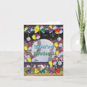 Tarjeta de invitación del partido de béisbol