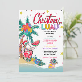 Tarjeta de invitación del partido Luau Tropical Na