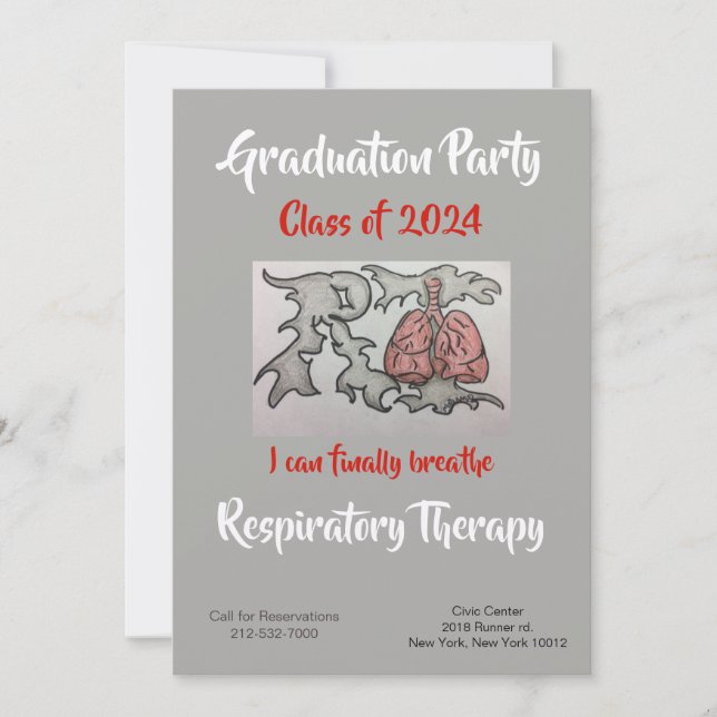 Tarjeta de invitación del terapeuta respiratorio (Anverso)
