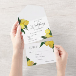 Tarjeta de invitación desgarrada de limones pintad