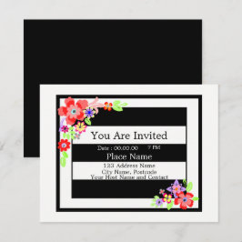 Tarjeta de invitación "Diseño floral hermoso".