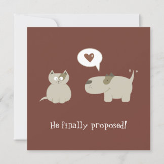 Tarjeta de invitación divertida de gato y perro pa