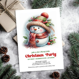Tarjeta de invitación divertida de muñeco de nieve