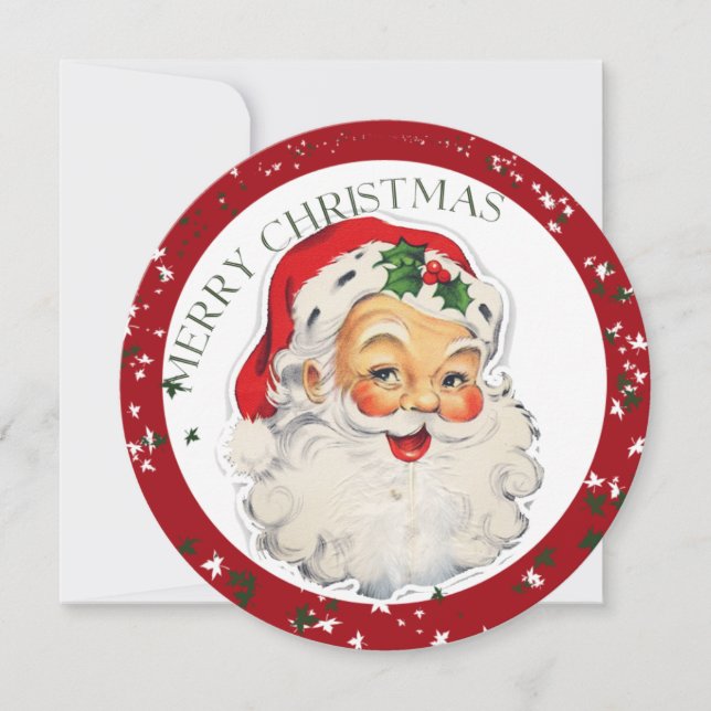 Tarjeta de invitación divertida de Santa 2 ~ Navid (Anverso)