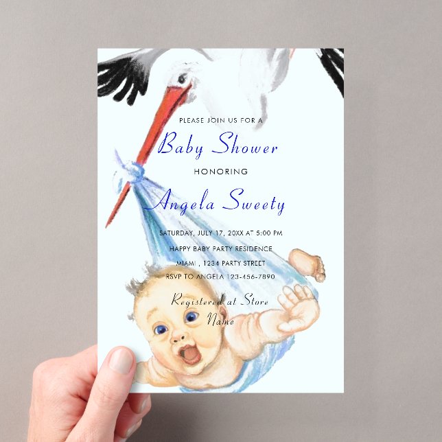 Tarjeta de invitación divertida de shower de bebé  (Insitu (portátil))