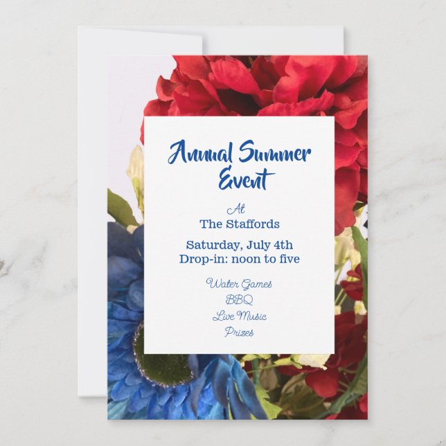 Tarjeta de invitación divertida de verano patrióti (Anverso)