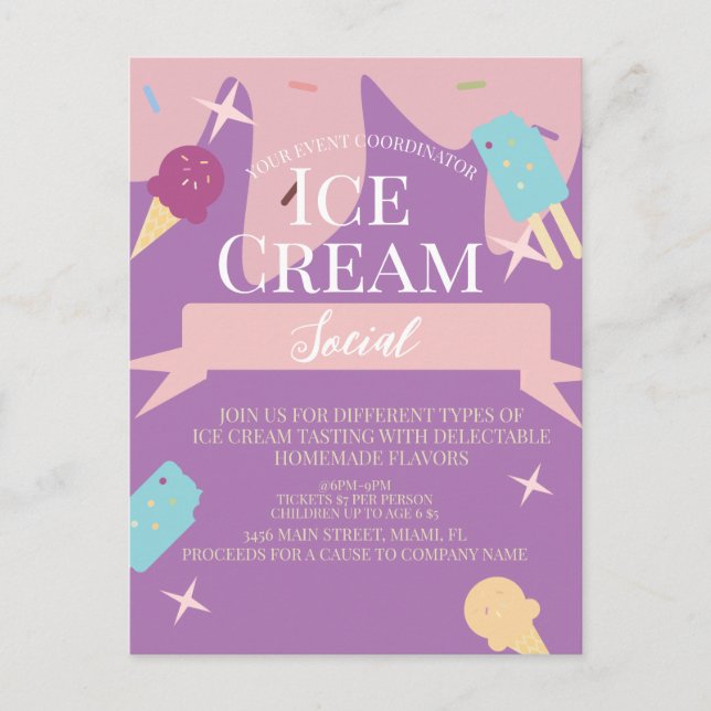  Tarjeta de invitación divertida para cono de hela (Anverso)