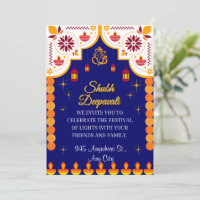 Tarjeta de invitación Diwali personalizada