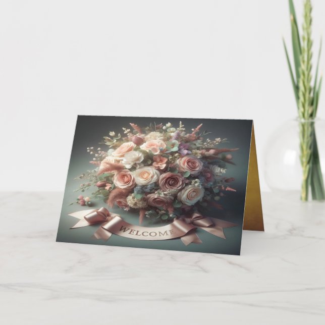 Tarjeta de invitación doblada de bienvenida (Anverso)