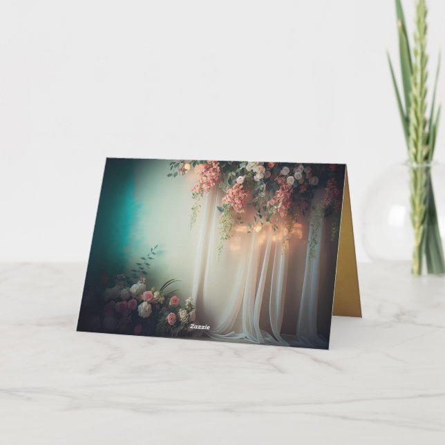 Tarjeta de invitación doblada de bienvenida (Reverso)