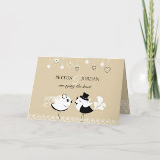 Tarjeta de invitación doblada de boda Bride & Groo