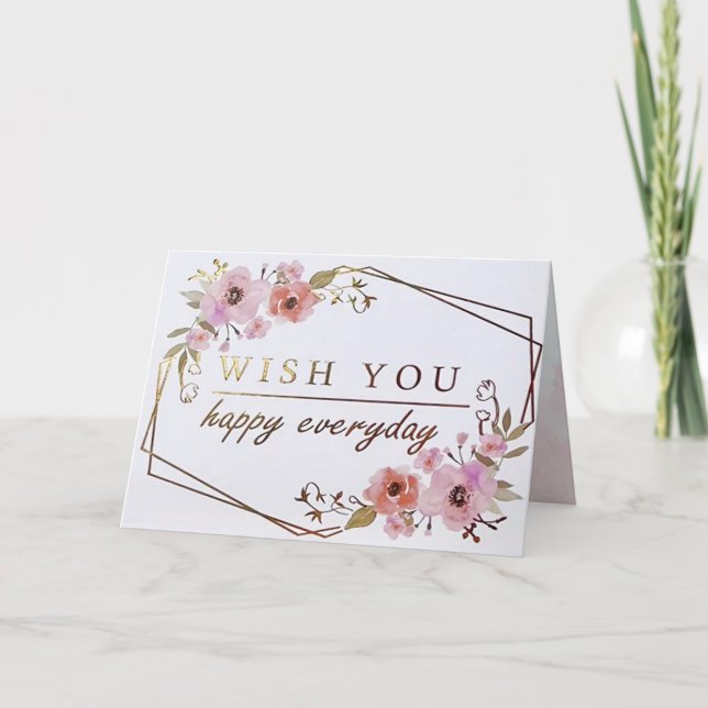 Tarjeta de Invitación Doblada de Deseos (Anverso)