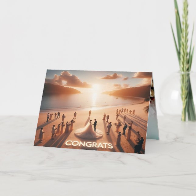 Tarjeta de invitación doblada de felicitaciones (Anverso)