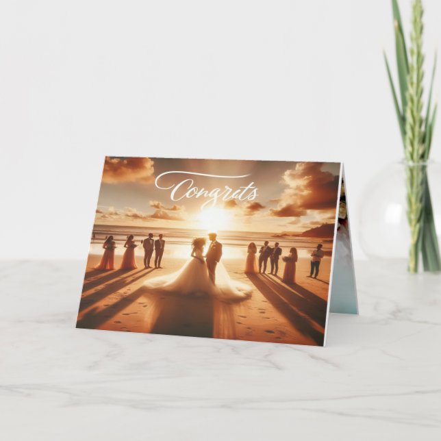 Tarjeta de invitación doblada de felicitaciones (Anverso)