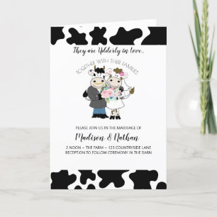 Tarjeta de Invitación Doble Boda de Vaca Totalment