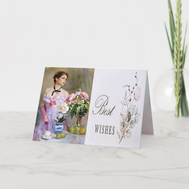 Tarjeta de Invitación Dobleada Mejores Deseos (Anverso)