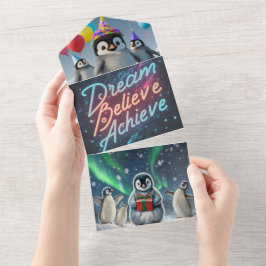Tarjeta de invitación "Dream Believe Achieve" para