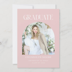 Tarjeta de Invitación Dusty Pink Arch Photo Gradua