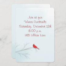 Tarjeta de invitación editable cardinal de inviern