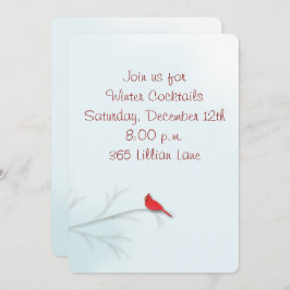Tarjeta de invitación editable cardinal de inviern