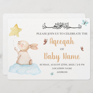 Tarjeta de invitación editable Cute Neutral Aqeeqa