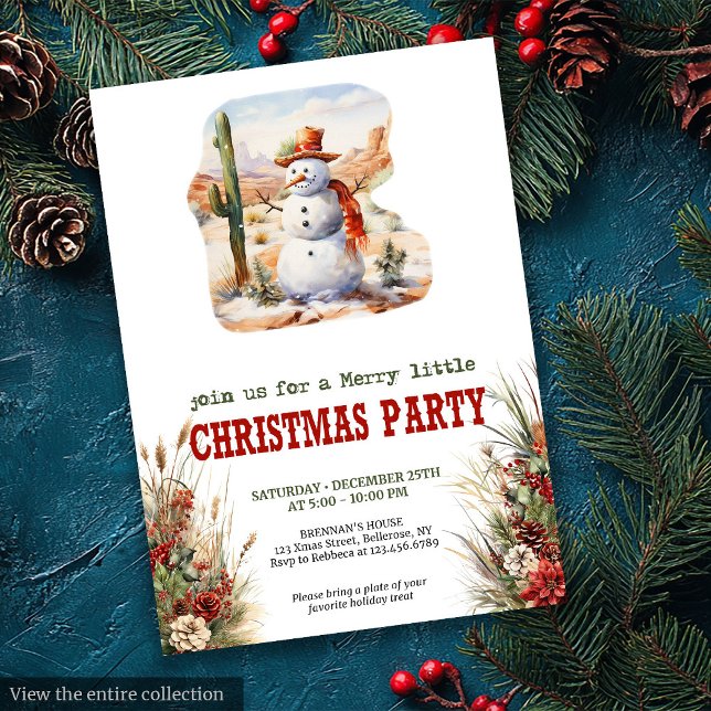 Tarjeta de invitación editable para fiesta de Navi (Wild West Christmas party editable invitation card

)