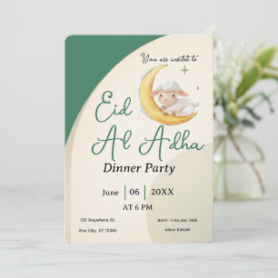Tarjeta de invitación Eid Al Adha Dusty Green Shee