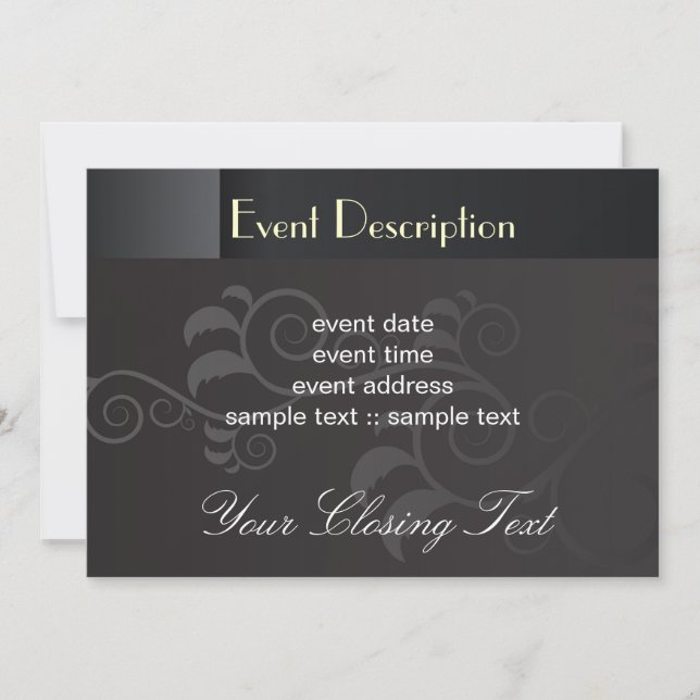 Tarjeta de invitación elegante (Anverso)